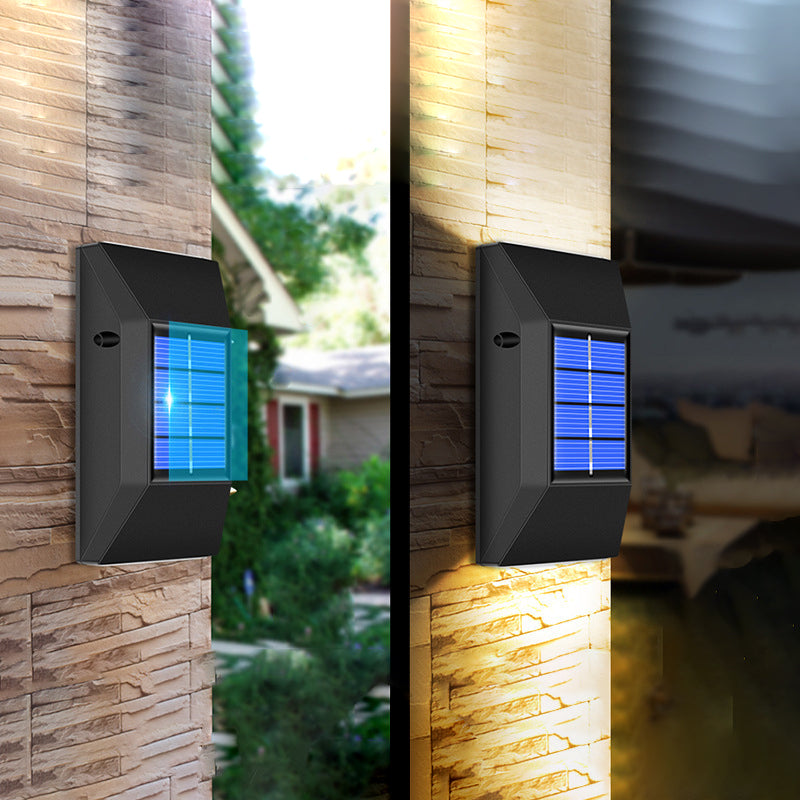 Modern Simplicity Solar Waterproof ABS Rectangular LED Wall Sconce Lamp For Outdoor Patio