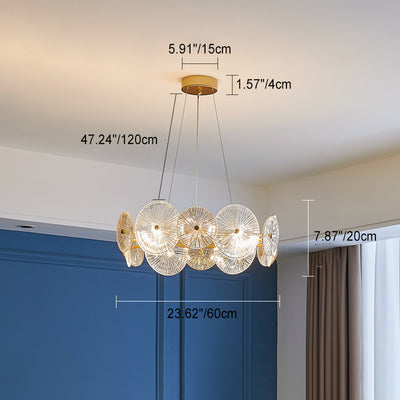 Modern Luxury Metal Glass Round Lotus Leaf 10/12/18/22 Light Chandeliers For Living Room