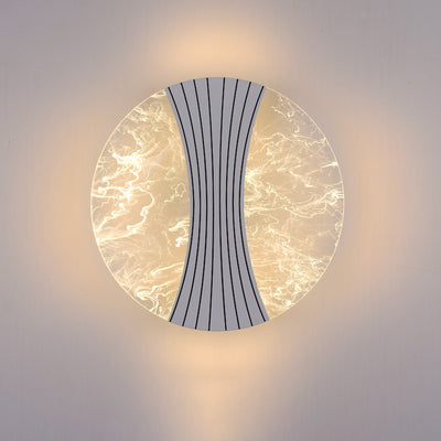 Contemporary Luxury Metal Acrylic Round Column Foil Wire LED Wall Sconce Lamp For Bedside