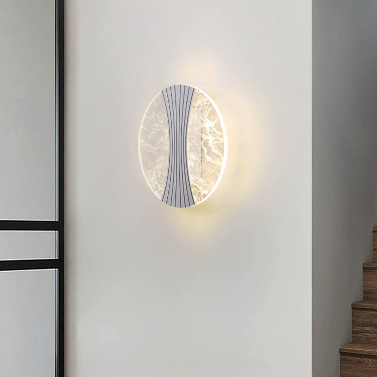 Contemporary Luxury Metal Acrylic Round Column Foil Wire LED Wall Sconce Lamp For Bedside