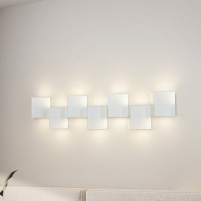 Modern Minimalist Iron Acrylic Square Block Combination LED Wall Sconce Lamp For Living Room