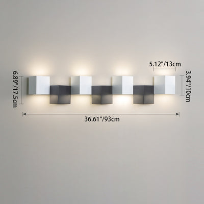 Modern Minimalist Iron Acrylic Square Block Combination LED Wall Sconce Lamp For Living Room