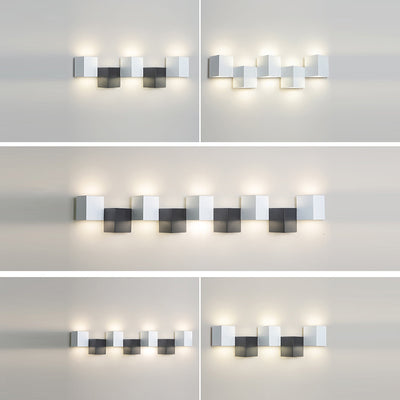 Modern Minimalist Iron Acrylic Square Block Combination LED Wall Sconce Lamp For Living Room