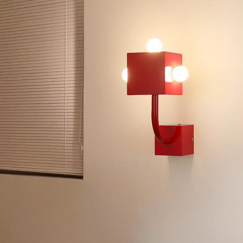 Zeitgenössische kreative Eisenwürfel 3-Licht Wandleuchte Lampe für Schlafzimmer 