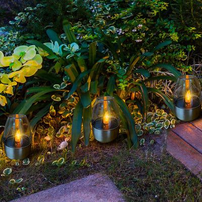 Moderne Art Deco Solar Wasserdichte Kerze Wein Tasse Edelstahl Kunststoff LED Landschaft Beleuchtung Außen Licht Für Außen Terrasse 