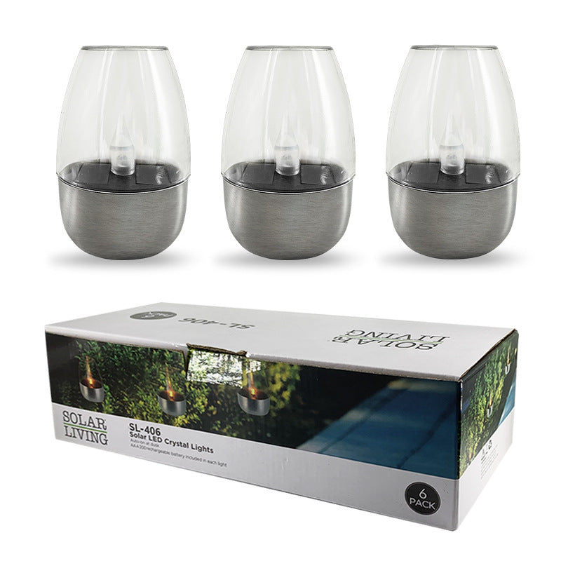 Moderne Art Deco Solar Wasserdichte Kerze Wein Tasse Edelstahl Kunststoff LED Landschaft Beleuchtung Außen Licht Für Außen Terrasse 