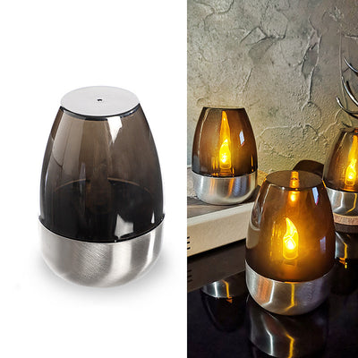 Moderne Art Deco Solar Wasserdichte Kerze Wein Tasse Edelstahl Kunststoff LED Landschaft Beleuchtung Außen Licht Für Außen Terrasse 