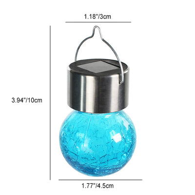 Modern Art Deco Solar Waterproof Stainless Steel Plastic Glass Crackle Ball LED Landscape Lighting Outdoor Light For Garden