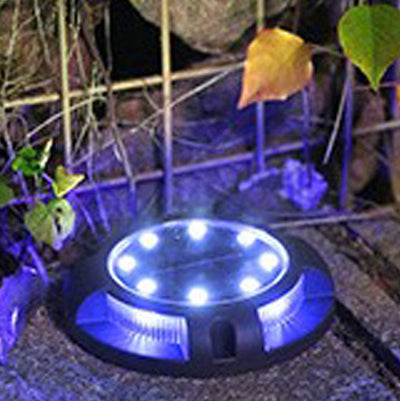 Contemporary Creative Solar Waterproof PP PS Round LED Buried Landscape Lighting Outdoor Light For Garden