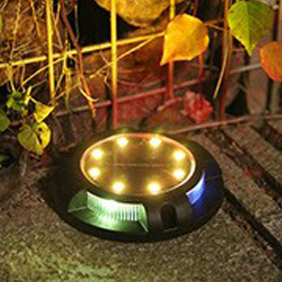 Contemporary Creative Solar Waterproof PP PS Round LED Buried Landscape Lighting Outdoor Light For Garden