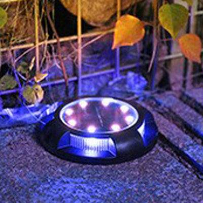 Contemporary Creative Solar Waterproof PP PS Round LED Buried Landscape Lighting Outdoor Light For Garden