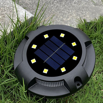 Contemporary Creative Solar Waterproof PP PS Round LED Buried Landscape Lighting Outdoor Light For Garden