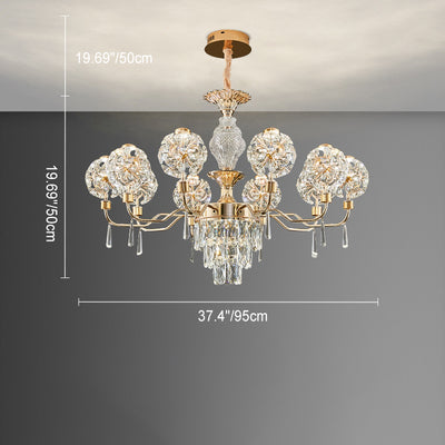 Moderne Luxus Kristall Eisen Ball Taraxacum Mongolicum LED Kronleuchter Für Wohnzimmer 