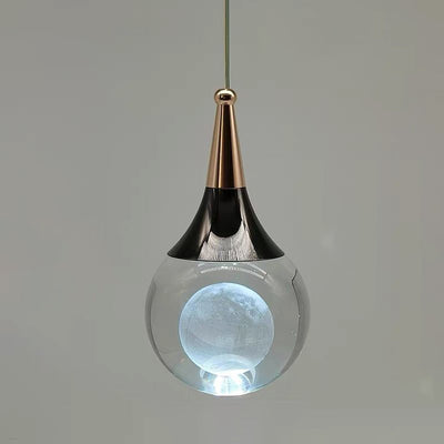 Contemporary Creative Aluminum Crystal Ball Deer Jellyfish Earth LED Pendant Light For Bedside