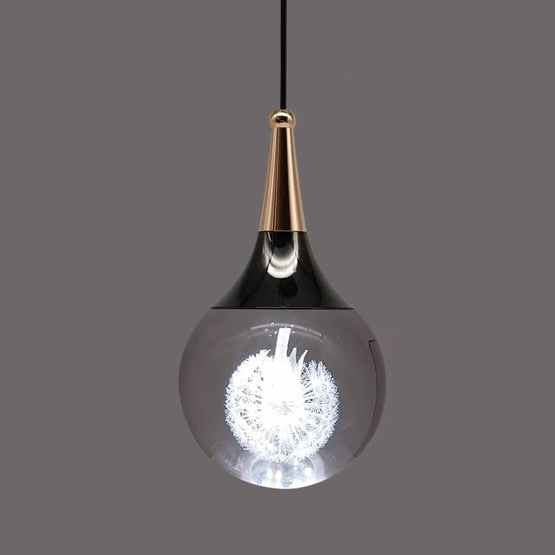 Contemporary Creative Aluminum Crystal Ball Deer Jellyfish Earth LED Pendant Light For Bedside