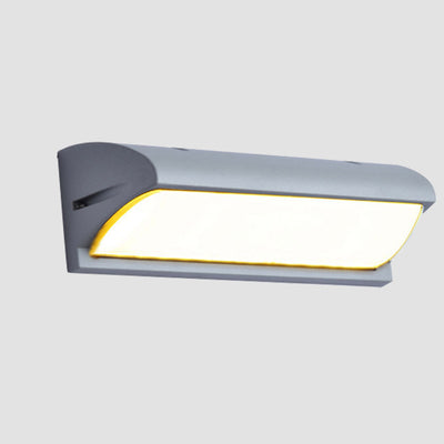 Moderne unbedeutende wasserdichte rechteckige LED-Wandleuchter-Lampe aus Aluminium-PMMA für Patio im Freien 