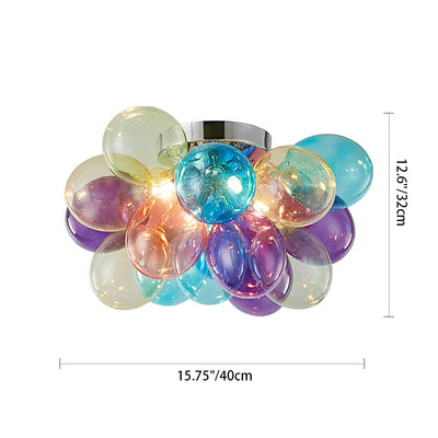 Zeitgenössische skandinavische Kinder Eisen Glas Bubble Balloon 3/4/6 Licht Semi-Flush Mount Deckenleuchte für Schlafzimmer 