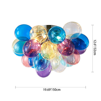 Zeitgenössische skandinavische Kinder Eisen Glas Bubble Balloon 3/4/6 Licht Semi-Flush Mount Deckenleuchte für Schlafzimmer 