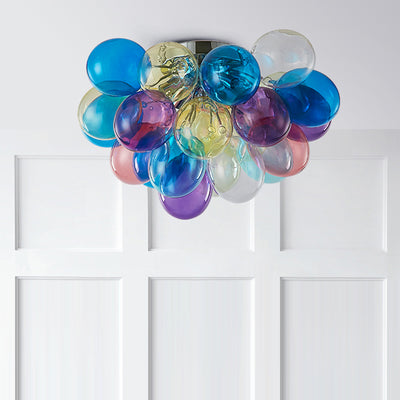 Zeitgenössische skandinavische Kinder Eisen Glas Bubble Balloon 3/4/6 Licht Semi-Flush Mount Deckenleuchte für Schlafzimmer 