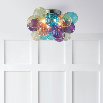 Zeitgenössische skandinavische Kinder Eisen Glas Bubble Balloon 3/4/6 Licht Semi-Flush Mount Deckenleuchte für Schlafzimmer 