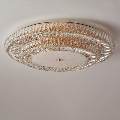 Modern Luxury Crystal Metal Round Multilayer 8/12/18/24 Light Flush Mount Ceiling Light For Living Room