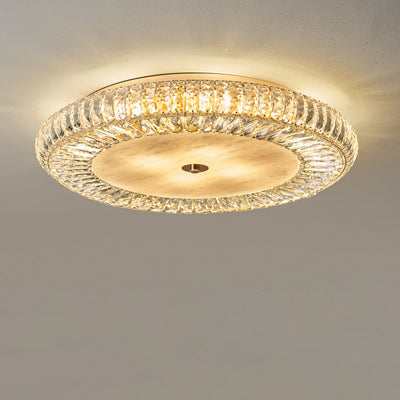 Modern Luxury Crystal Metal Round Multilayer 8/12/18/24 Light Flush Mount Ceiling Light For Living Room