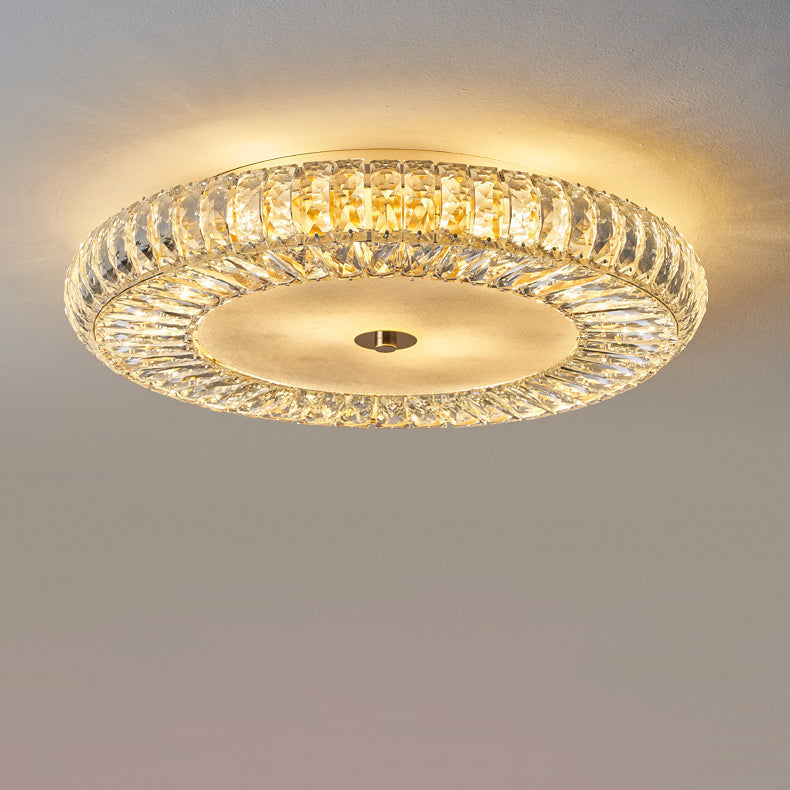 Modern Luxury Crystal Metal Round Multilayer 8/12/18/24 Light Flush Mount Ceiling Light For Living Room