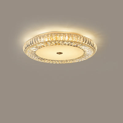 Modern Luxury Crystal Metal Round Multilayer 8/12/18/24 Light Flush Mount Ceiling Light For Living Room