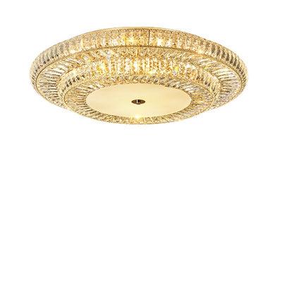 Modern Luxury Crystal Metal Round Multilayer 8/12/18/24 Light Flush Mount Ceiling Light For Living Room