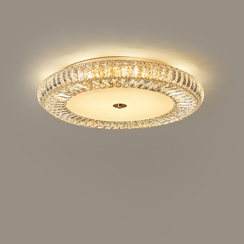 Modern Luxury Crystal Metal Round Multilayer 8/12/18/24 Light Flush Mount Ceiling Light For Living Room