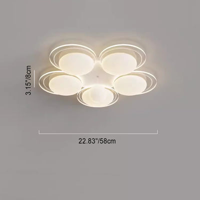 Contemporary Nordic Iron PE Round Ball LED Flush Mount Ceiling Light For Living Room