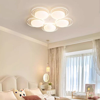 Contemporary Nordic Iron PE Round Ball LED Flush Mount Ceiling Light For Living Room