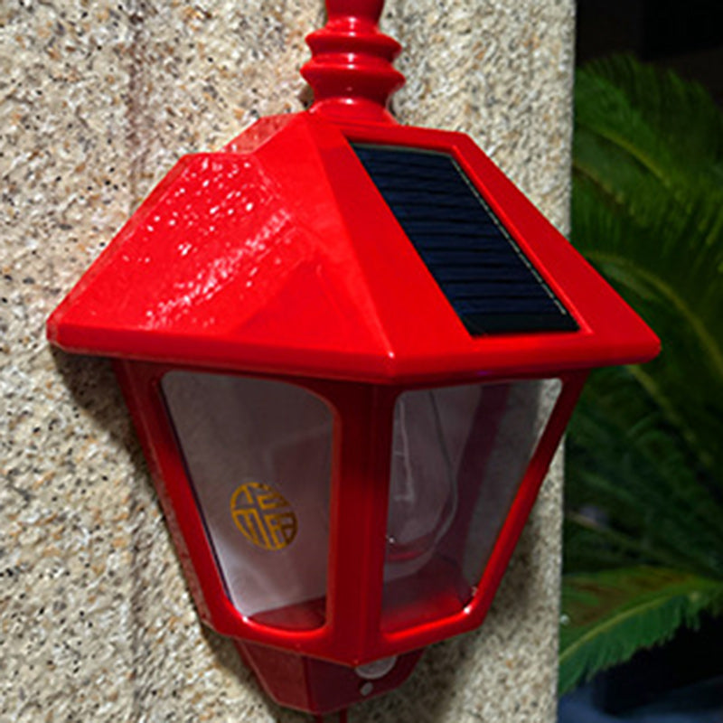 Contemporary Retro Solar Waterproof ABS Lighthouse LED Wall Sconce Lamp For Outdoor Patio