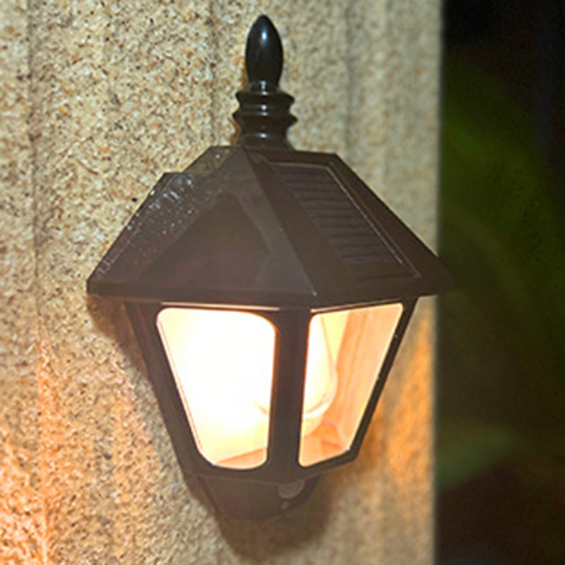 Contemporary Retro Solar Waterproof ABS Lighthouse LED Wall Sconce Lamp For Outdoor Patio