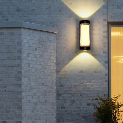 Modern Simplicity Waterproof Aluminum PC Cylinder Cuboid LED Wall Sconce Lamp For Outdoor Patio