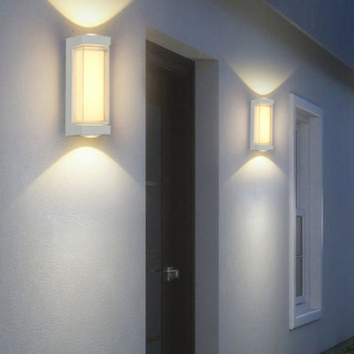 Modern Simplicity Waterproof Aluminum PC Cylinder Cuboid LED Wall Sconce Lamp For Outdoor Patio