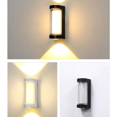 Modern Simplicity Waterproof Aluminum PC Cylinder Cuboid LED Wall Sconce Lamp For Outdoor Patio