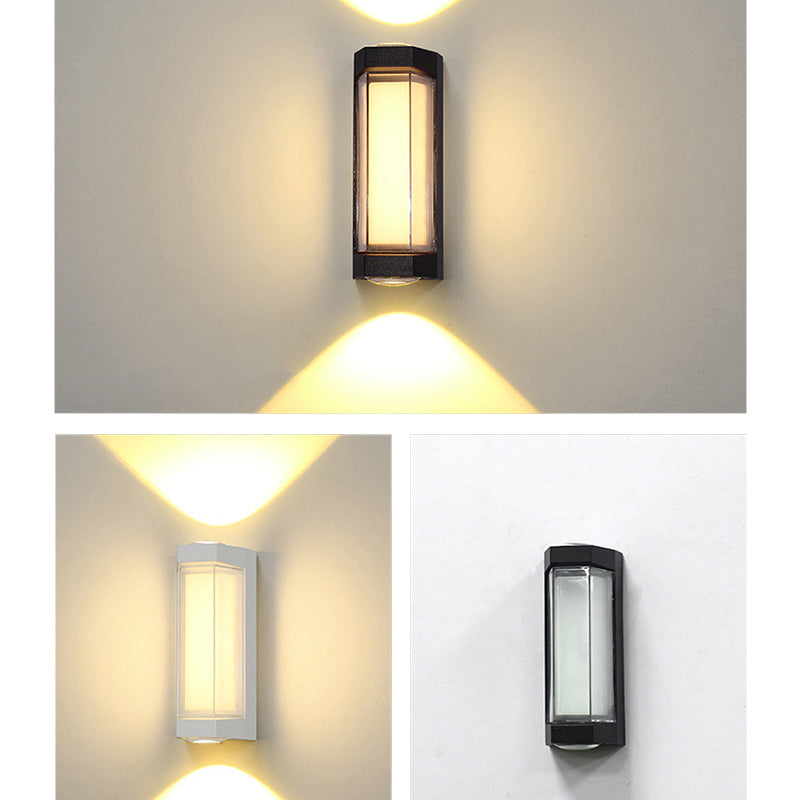 Modern Simplicity Waterproof Aluminum PC Cylinder Cuboid LED Wall Sconce Lamp For Outdoor Patio