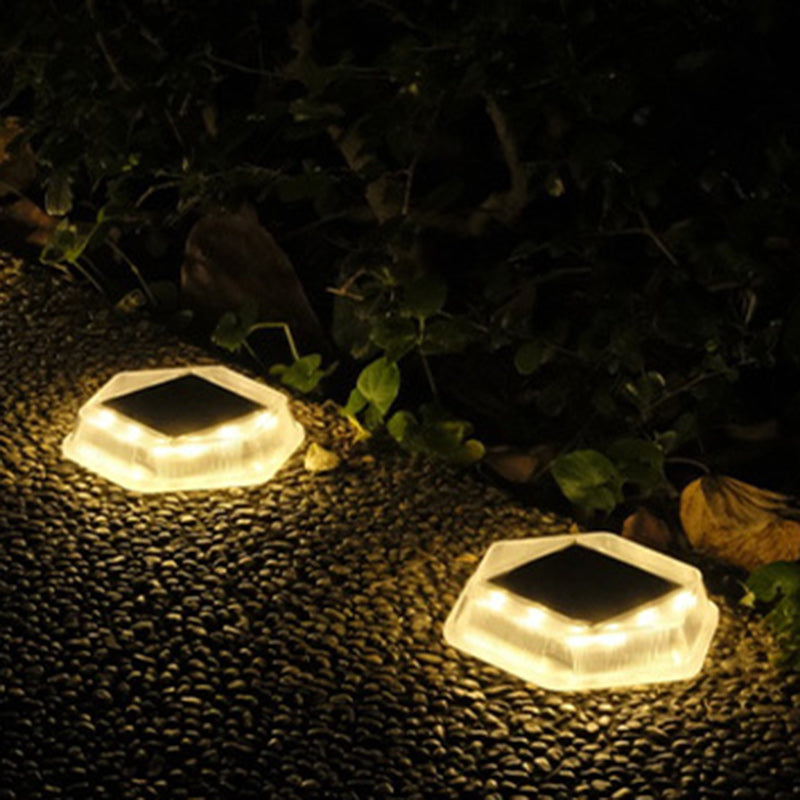 Modern Simplicity Solar Waterproof PC Hexagon Rectangular LED Landscape Lighting Outdoor Light For Garden