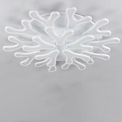 Contemporary Creative Iron Acrylic Antler Flower LED Flush Mount Ceiling Light For Living Room