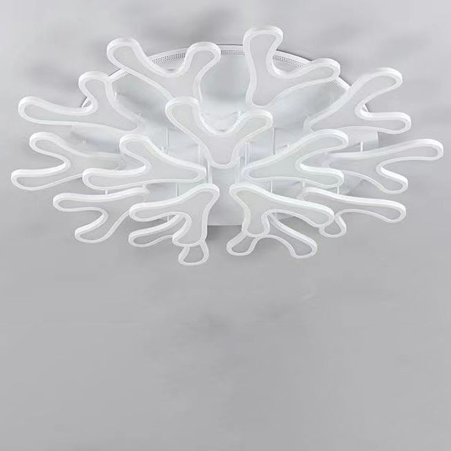 Contemporary Creative Iron Acrylic Antler Flower LED Flush Mount Ceiling Light For Living Room