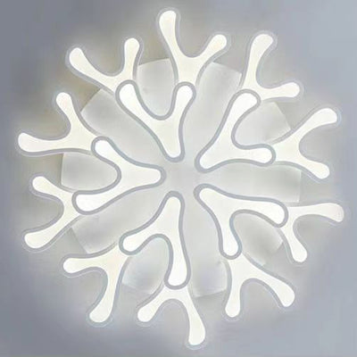 Contemporary Creative Iron Acrylic Antler Flower LED Flush Mount Ceiling Light For Living Room