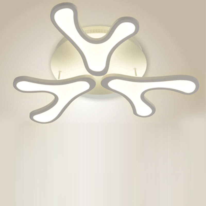 Contemporary Creative Iron Acrylic Antler Flower LED Flush Mount Ceiling Light For Living Room