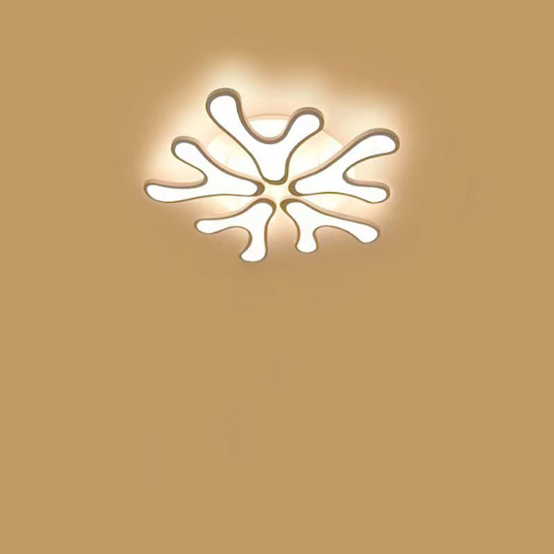 Contemporary Creative Iron Acrylic Antler Flower LED Flush Mount Ceiling Light For Living Room