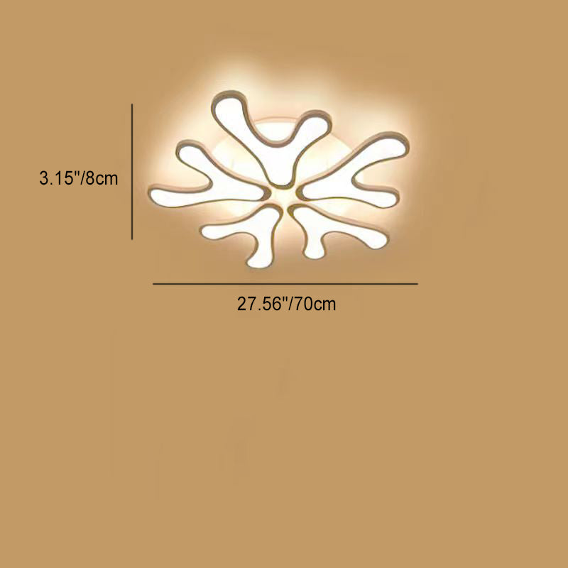 Contemporary Creative Iron Acrylic Antler Flower LED Flush Mount Ceiling Light For Living Room