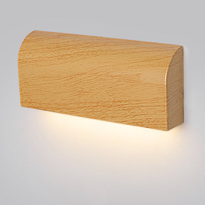 Contemporary Scandinavian Aluminum Wood Grain Rectangular LED Wall Sconce Lamp For Bedside