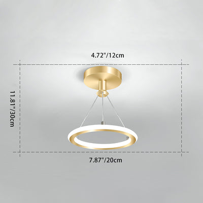Zeitgenössische nordische runde LED-Deckenleuchte aus Metall mit halbbündiger Montage für den Flur 