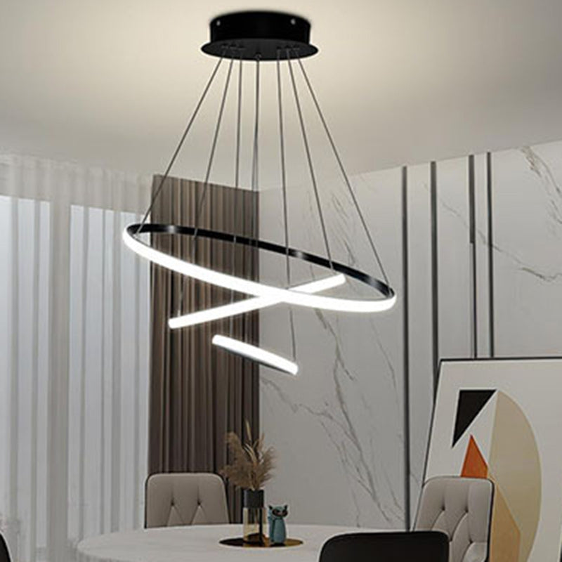 Moderne Nordic Eisen Silica Kreise Ring LED Kronleuchter Für Wohnzimmer 