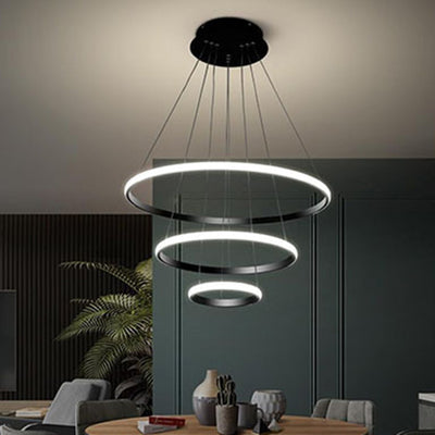 Moderne Nordic Eisen Silica Kreise Ring LED Kronleuchter Für Wohnzimmer 