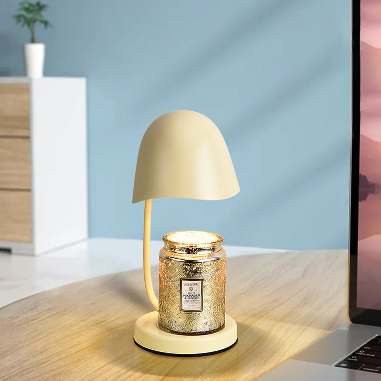 Contemporary Scandinavian Metal Eggshell Dimmable 1-Light Melting Wax Table Lamp For Bedroom